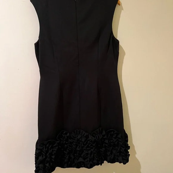 Chic Black Ruffled Hem Mini Dress - Picture 3 of 3
